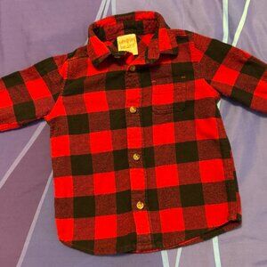 🔥6/$10🔥 Jumping Beans Toddler Long-Sleeved Button-Down Shirt, 18 Months, Plaid